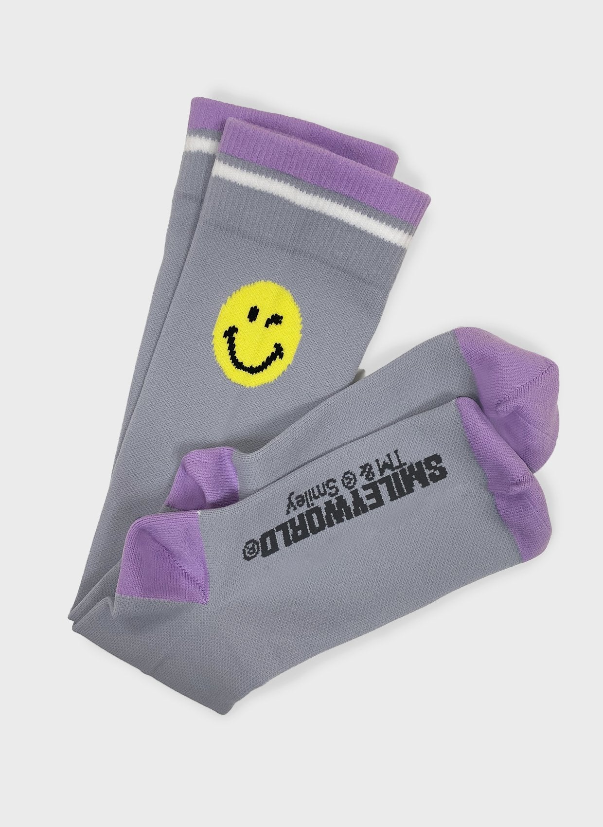 2-pack-compression-socks-SMILEY WORLD-x-koi-sa179-SMG-purple