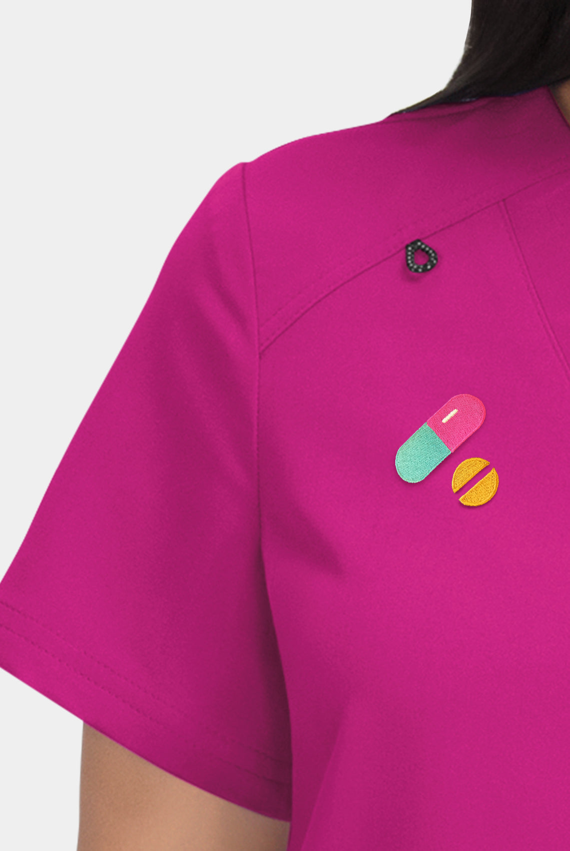 Hustle Heart AzeleaPink-embroidery-close-up