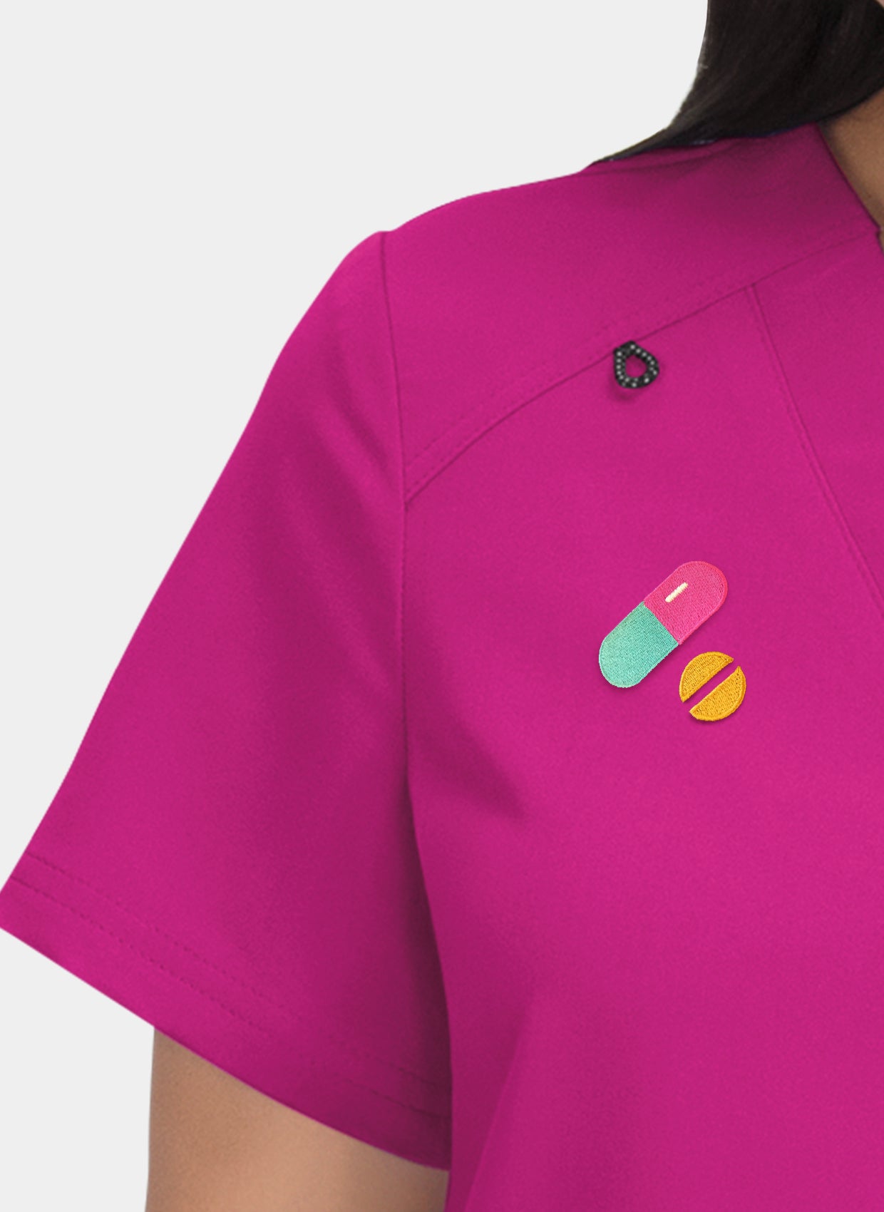 Hustle Heart AzeleaPink-embroidery-close-up