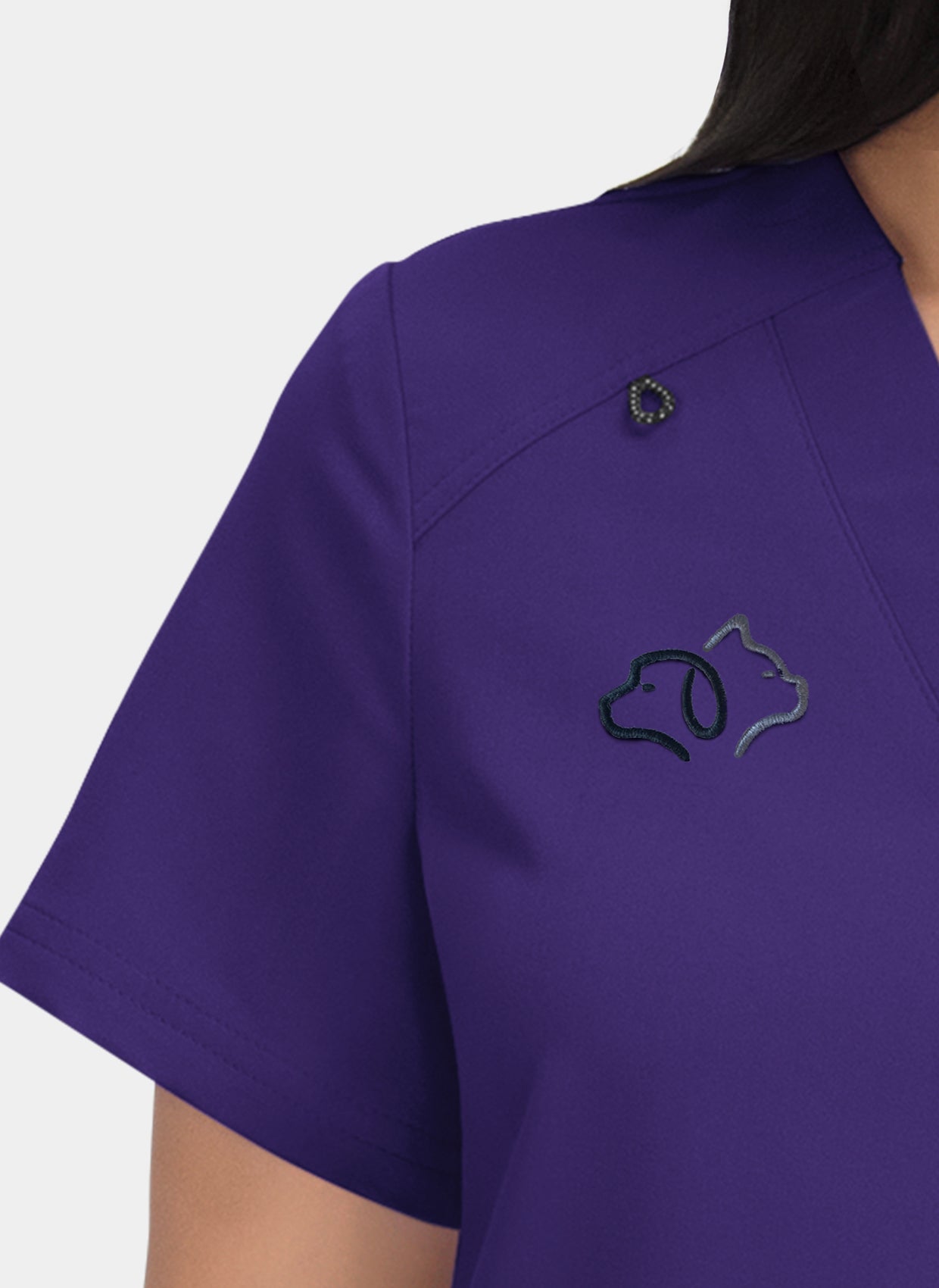 Hustle Heart Grape-embroidery-close-up