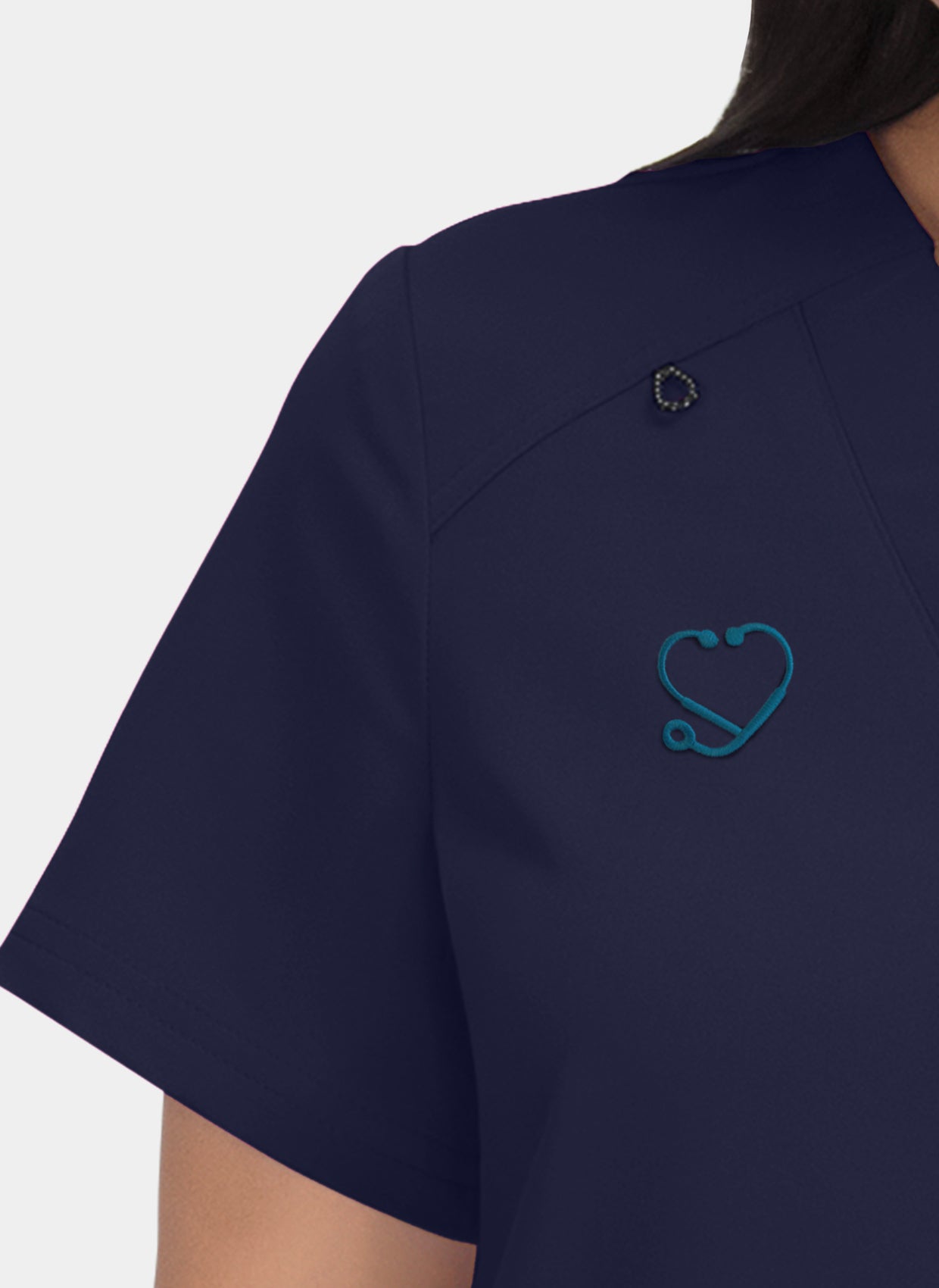 Hustle Heart Navy-embroidery-close-up