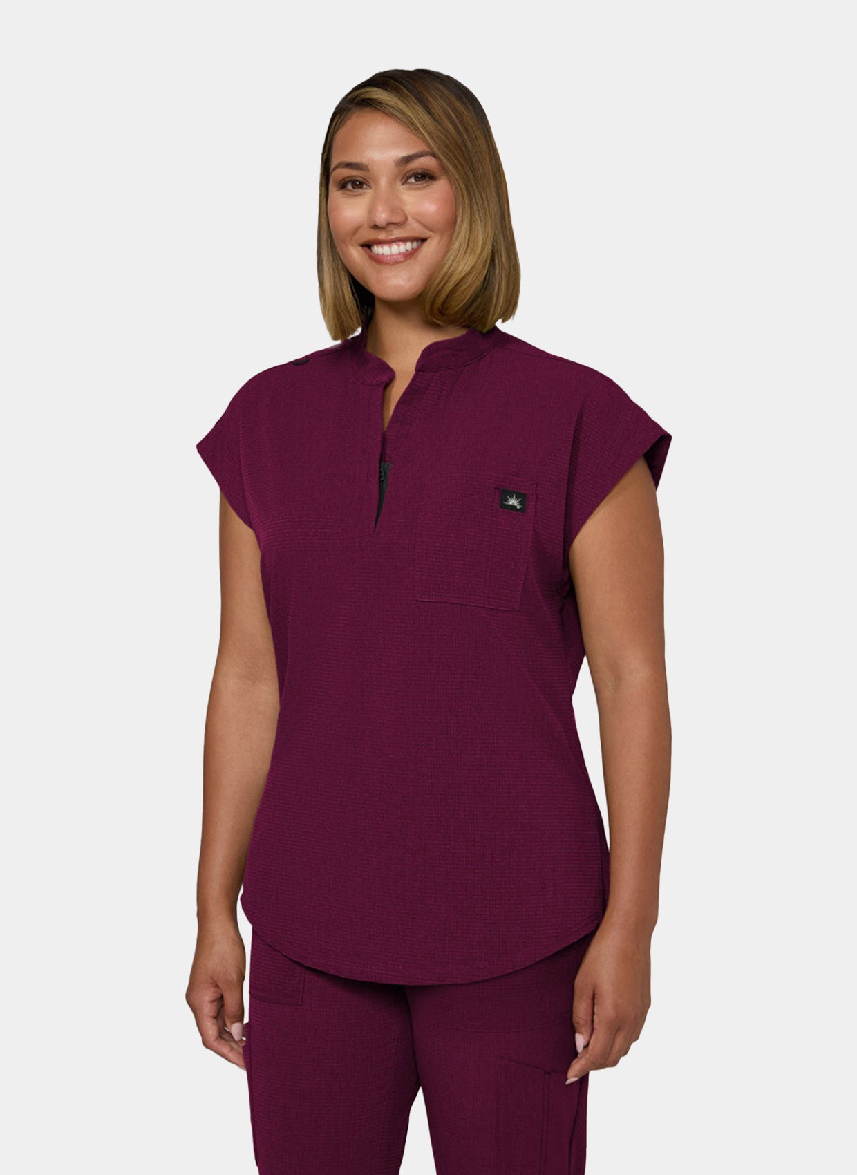 Koi Solis Catrin Scrub Top - Wine