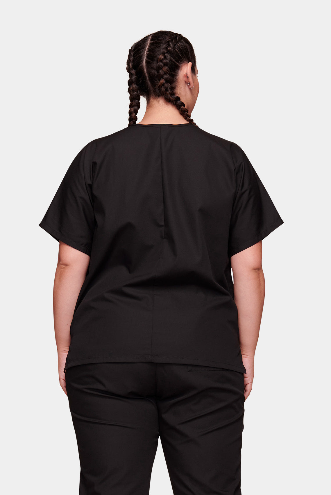 cherokee-unisex-scrub-top-black-back