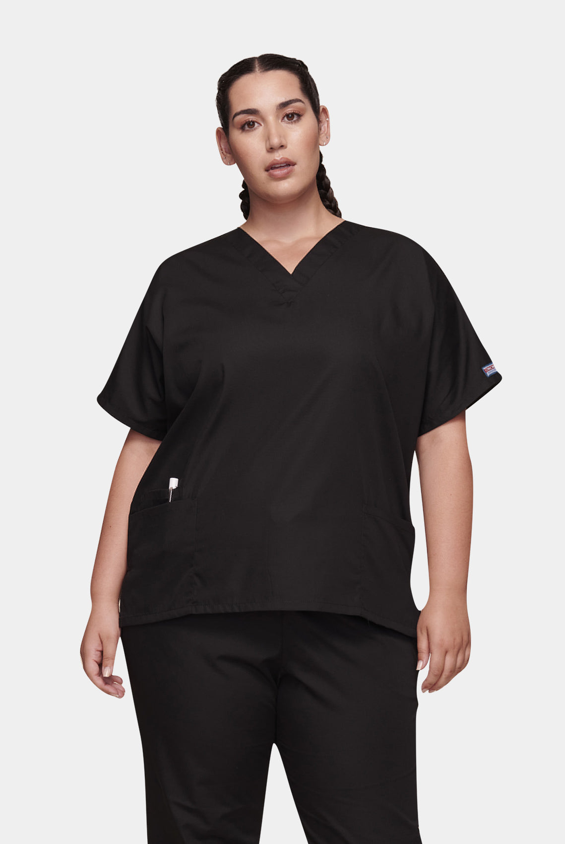 cherokee-unisex-scrub-top-black