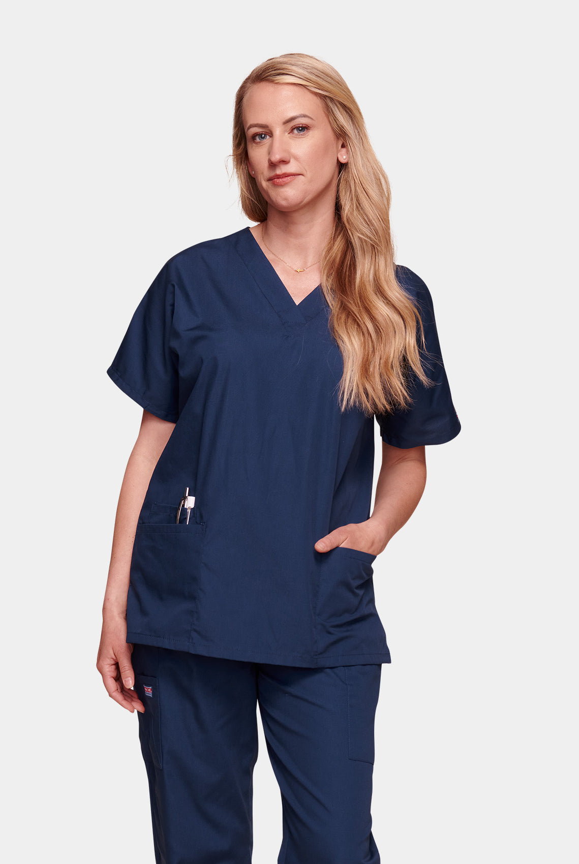 Cherokee Unisex Scrub Top - Navy