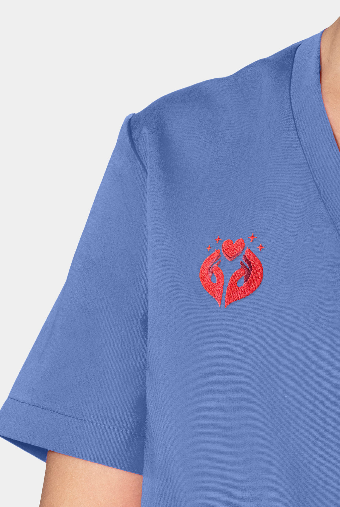 Orange Standard Balboa Scrub Top - True Ceil-Embroidery