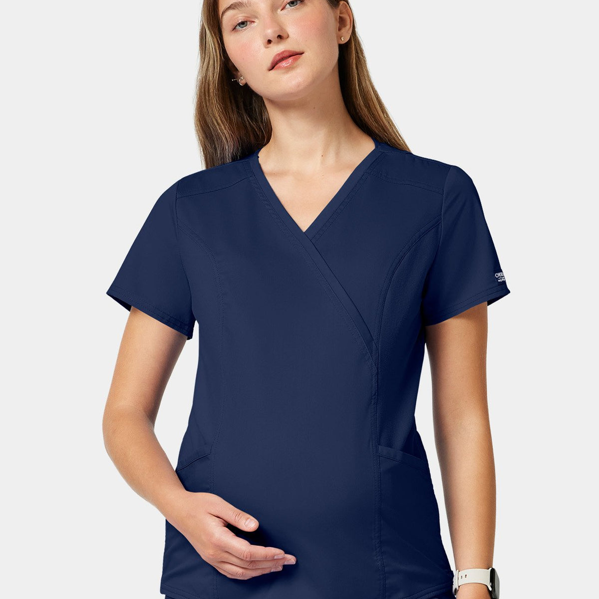 Cherokee WW Revolution Maternity Mock Wrap Scrub Top WWE688 ...