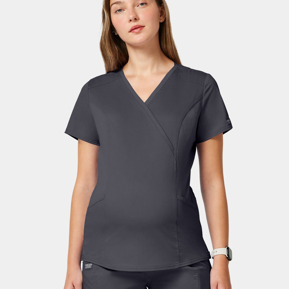 Cherokee WW Revolution Maternity Mock Wrap Scrub Top WWE688 ...
