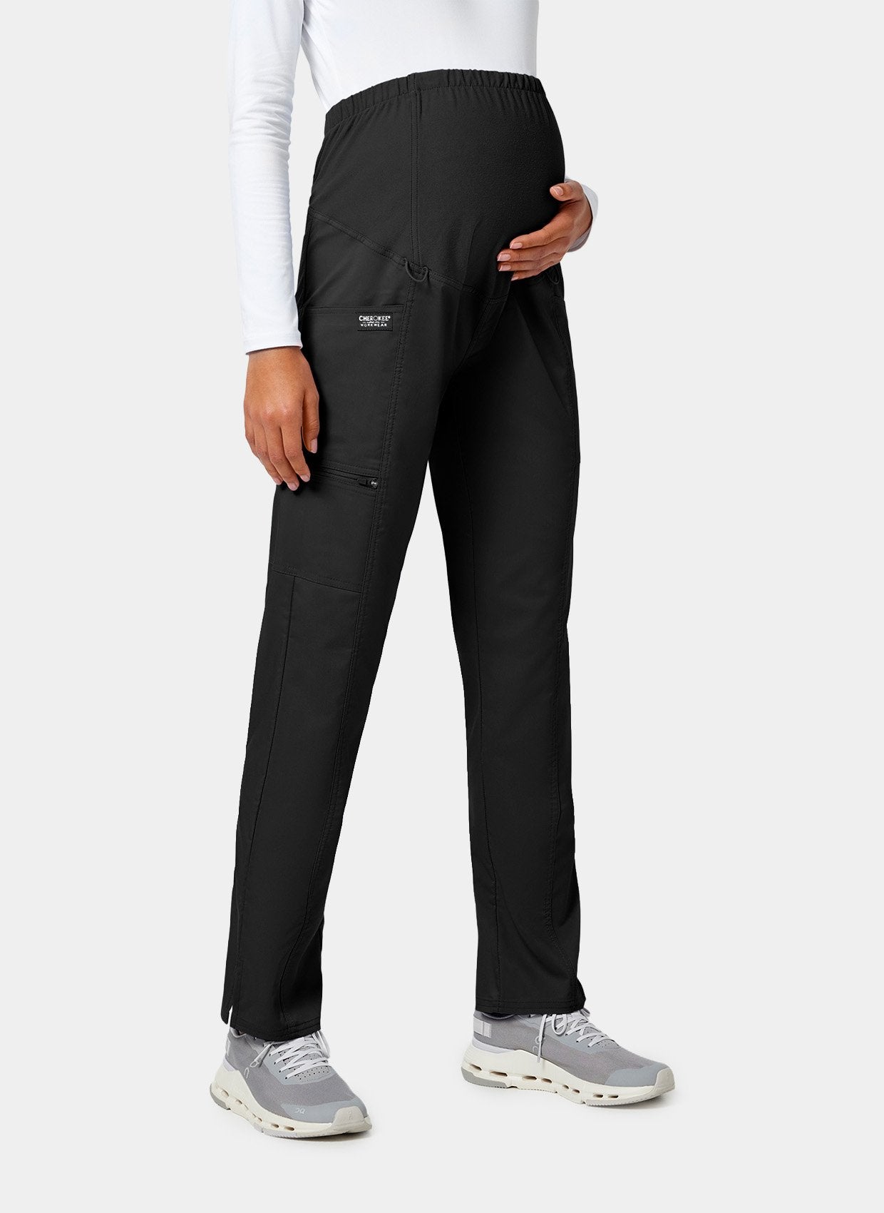 Cherokee WW Revolution Maternity Straight Leg Scrub Trousers WWE155 - Black