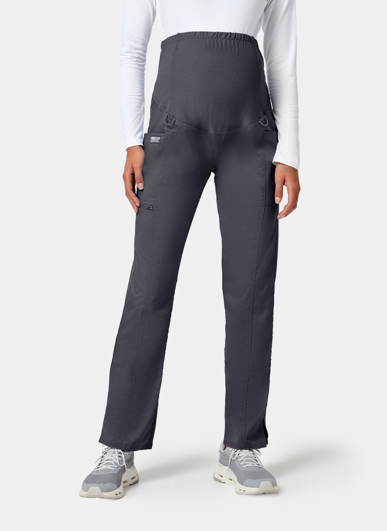 Cherokee WW Revolution Maternity Straight Leg Scrub Trousers WWE155 - Pewter