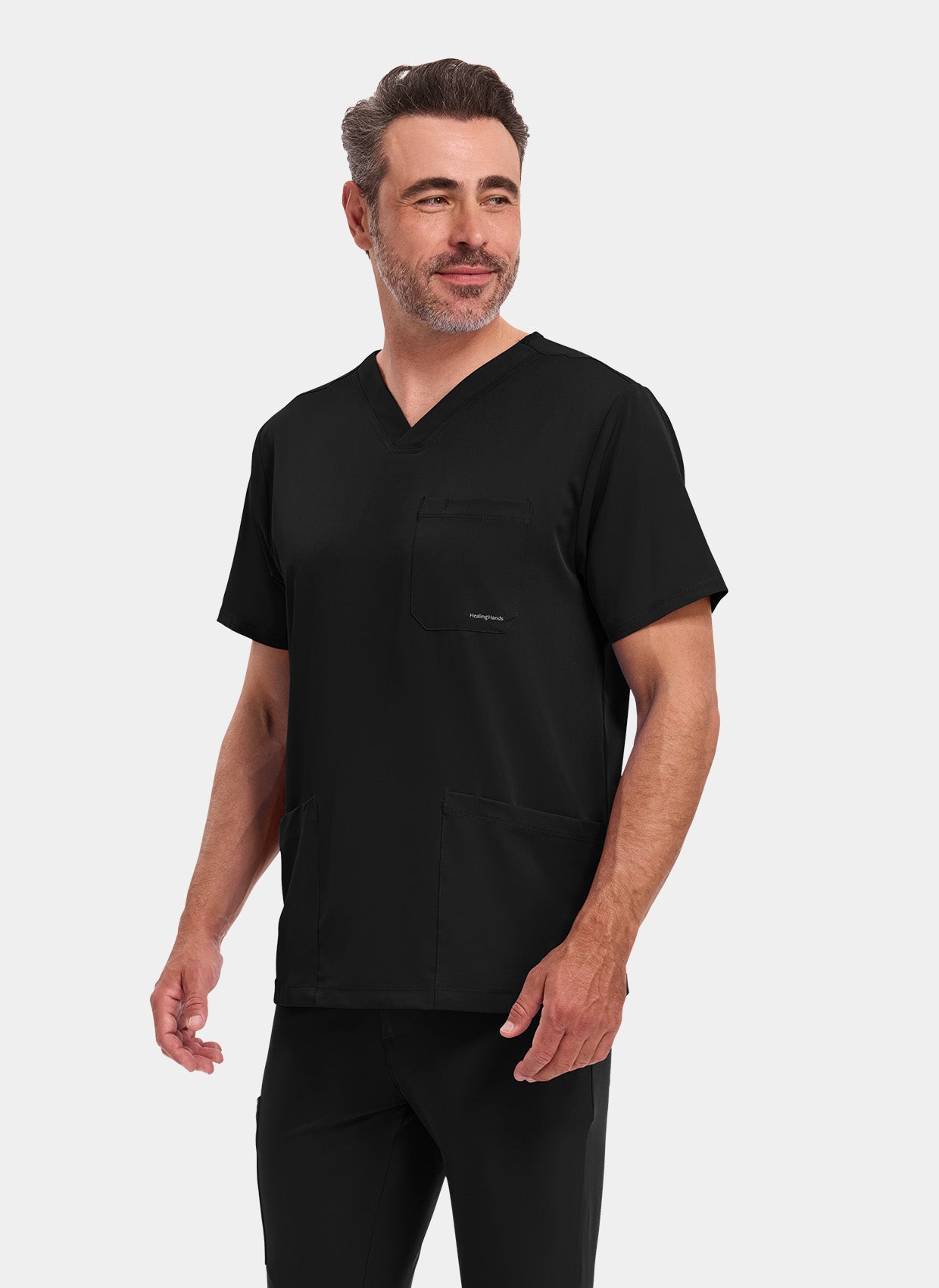 Healing Hands Mathew Scrub Top - Black