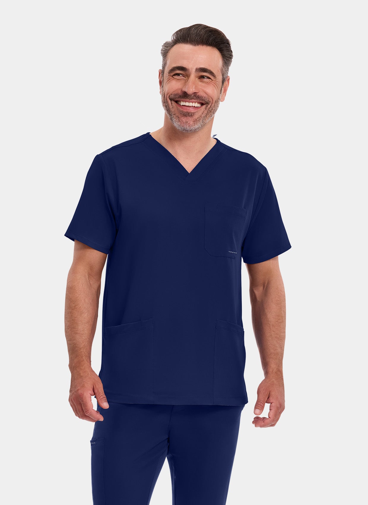 Healing Hands Mathew Scrub Top - Navy