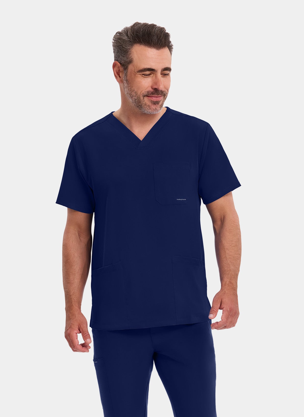 Healing Hands Mathew Scrub Top - Navy