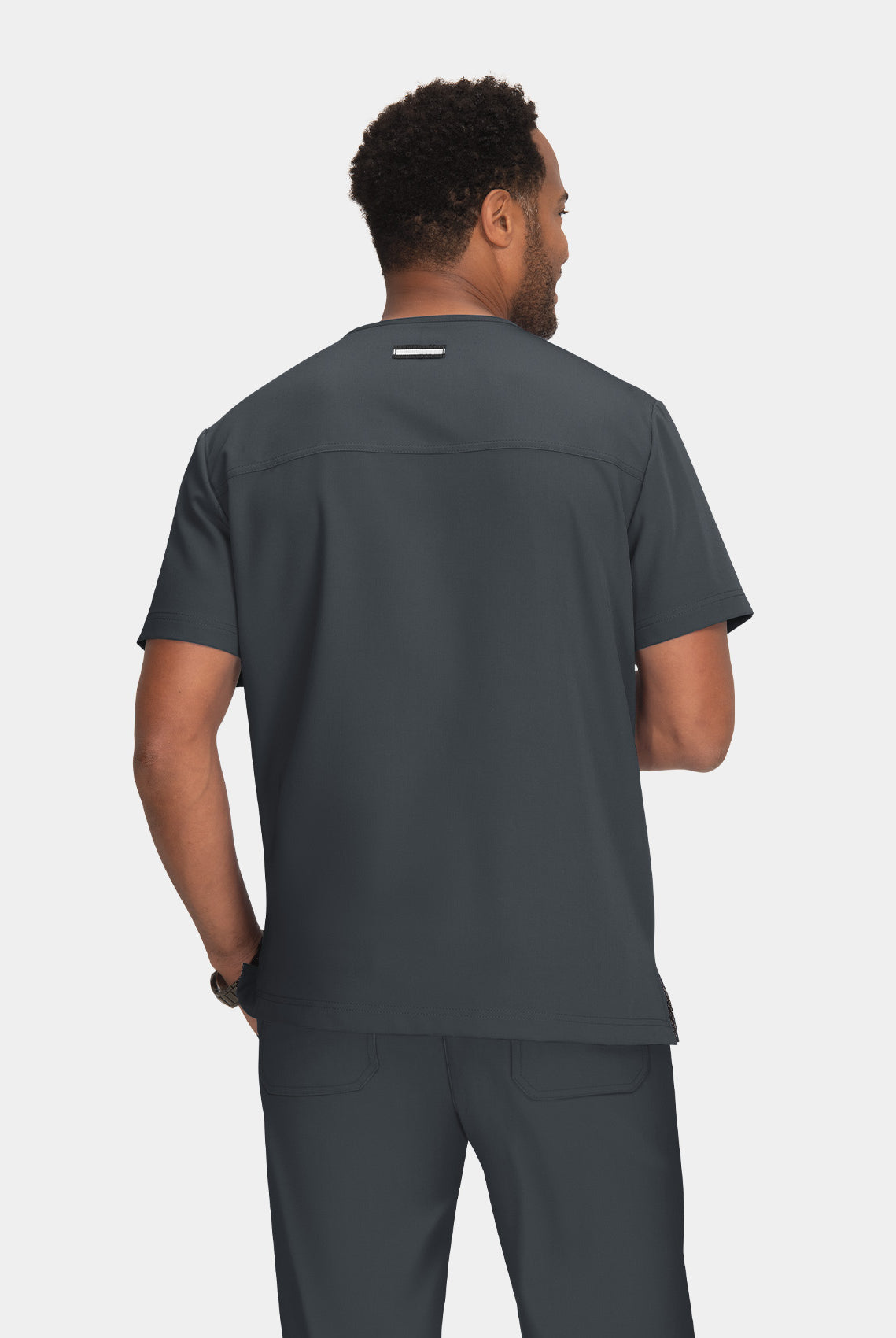 Koi Next Gen Free To Be Scrub Top - Charcoal - Back