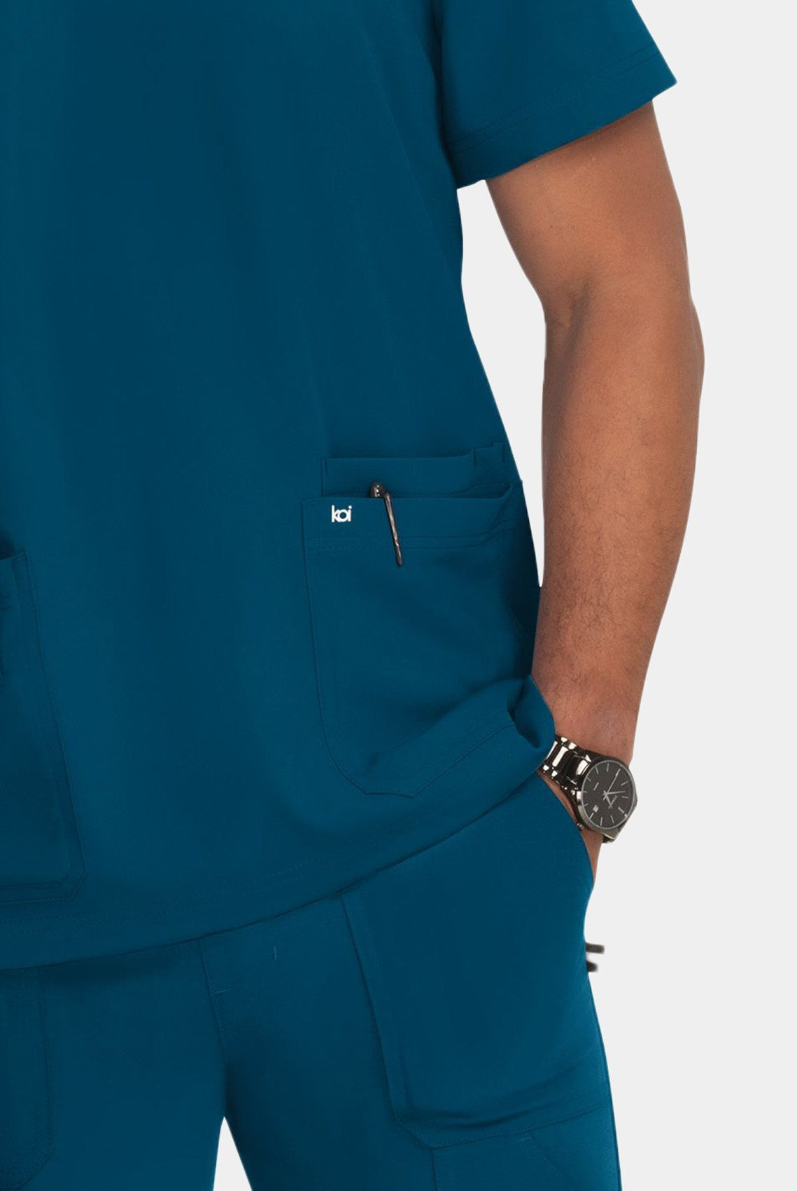 mens-koi-next-gen-free-to-be-scrub-top-front-caribbean-2