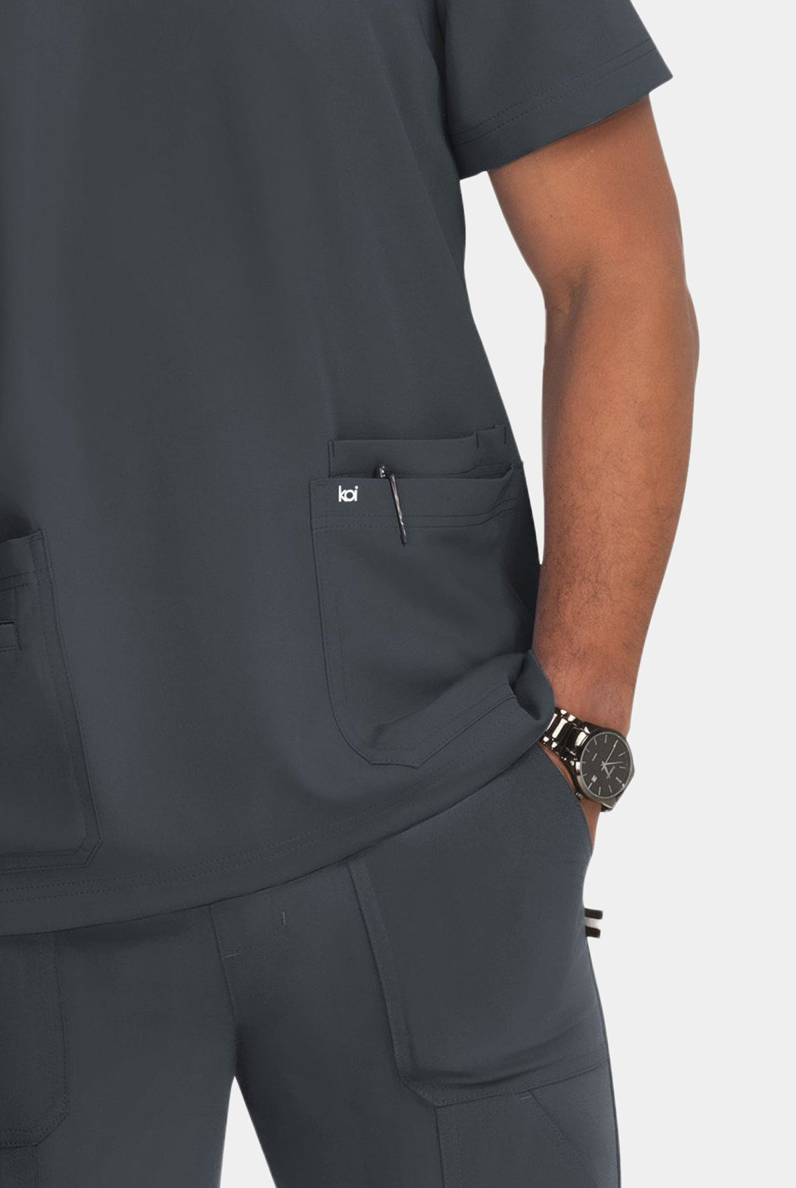 mens-koi-next-gen-free-to-be-scrub-top-front-charcoal-2