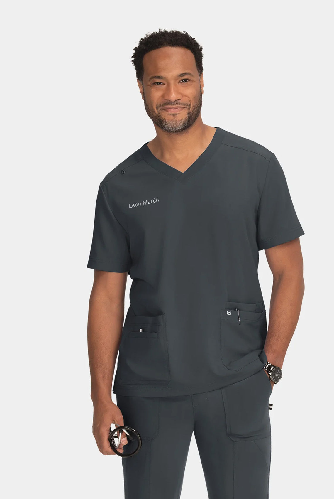 Koi Next Gen Free To Be Scrub Top - Charcoal