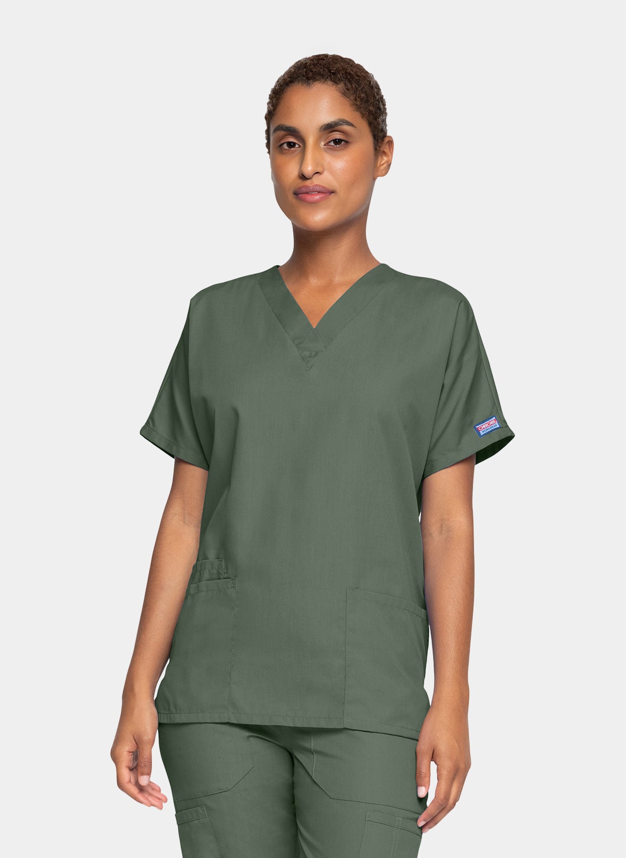 Cherokee Unisex Scrub Top - Olive