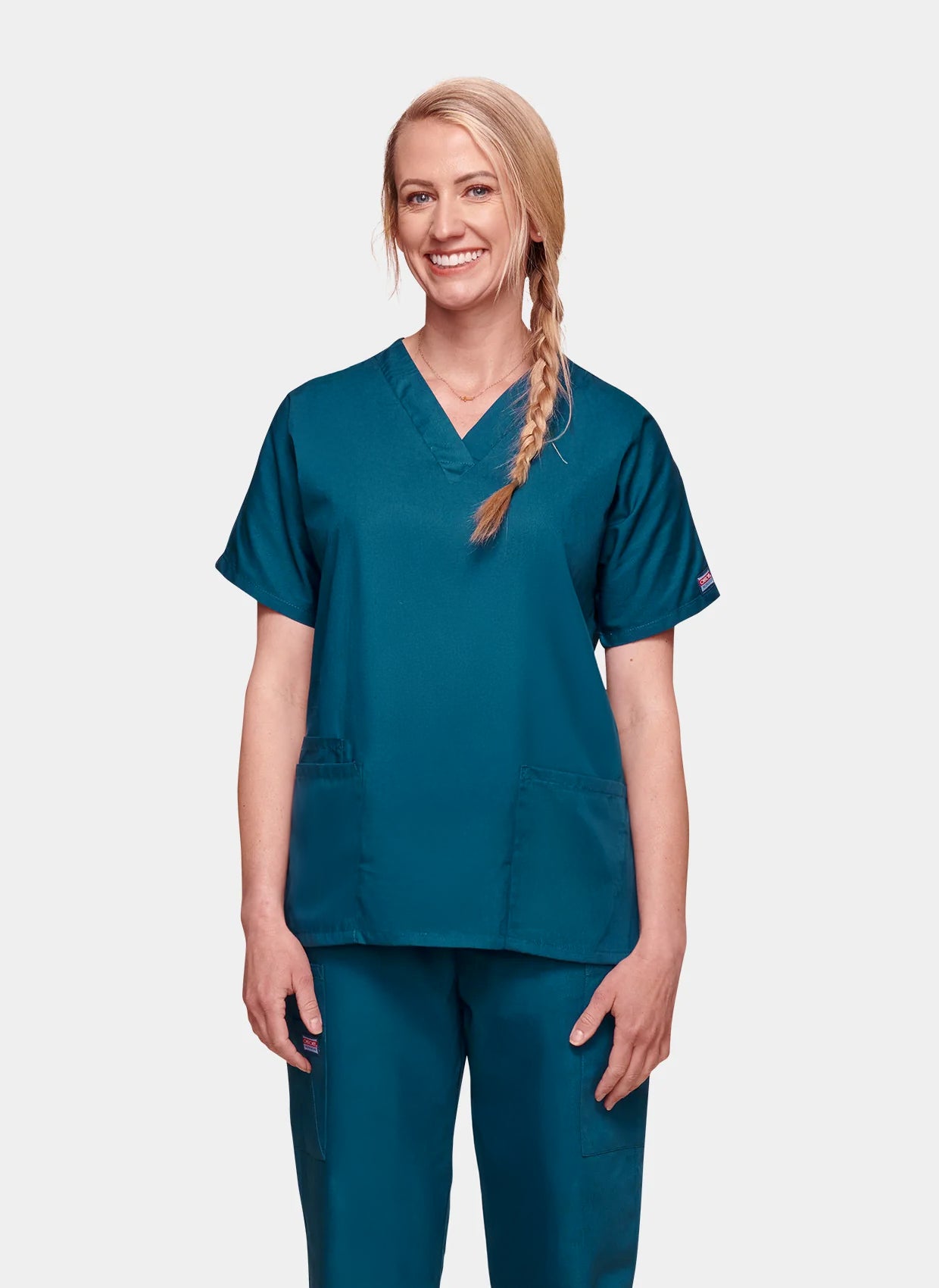 Cherokee Unisex Scrub Top - Caribbean
