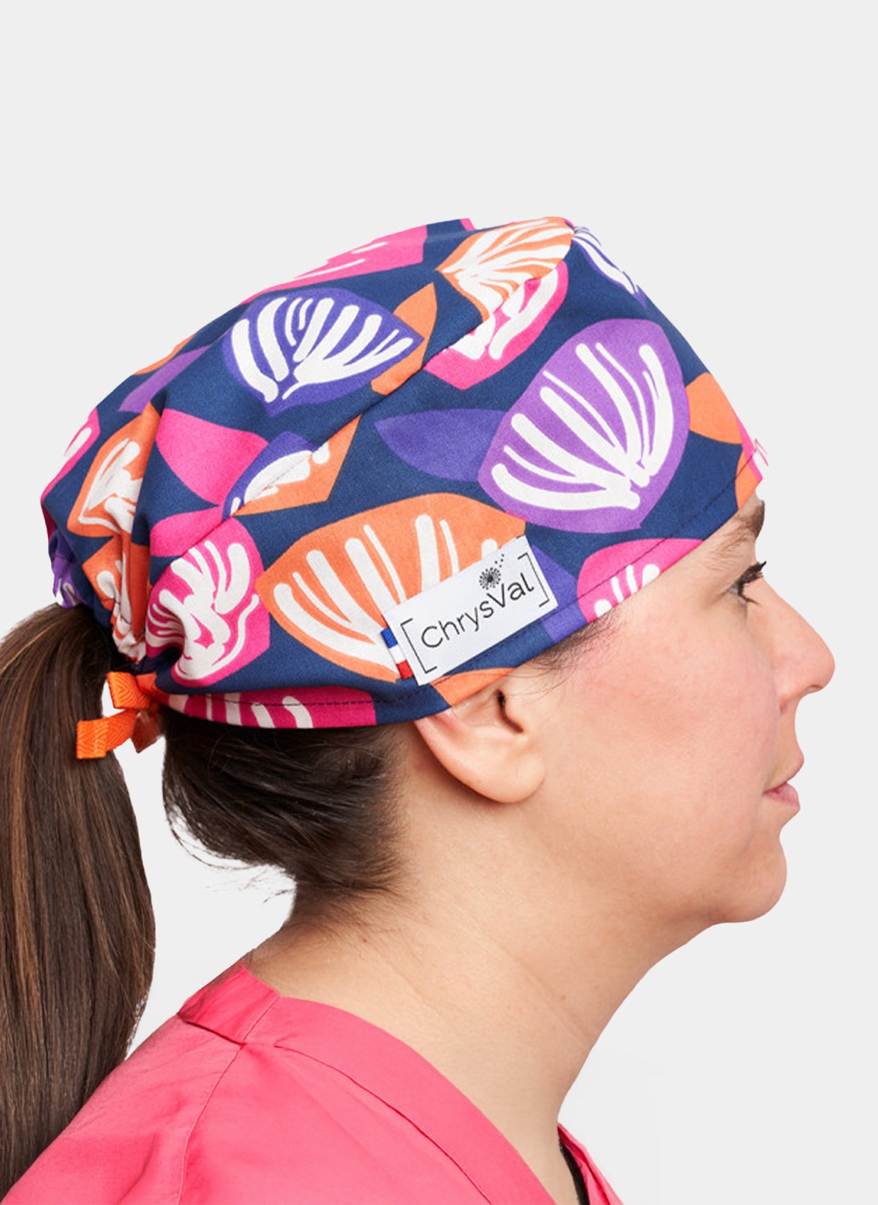 ChrysVal Short Hair Scrub Hat - Anemone Pop