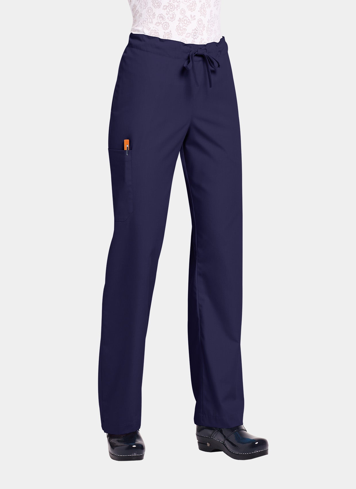 Orange Standard Unisex Scrub Set - Navy