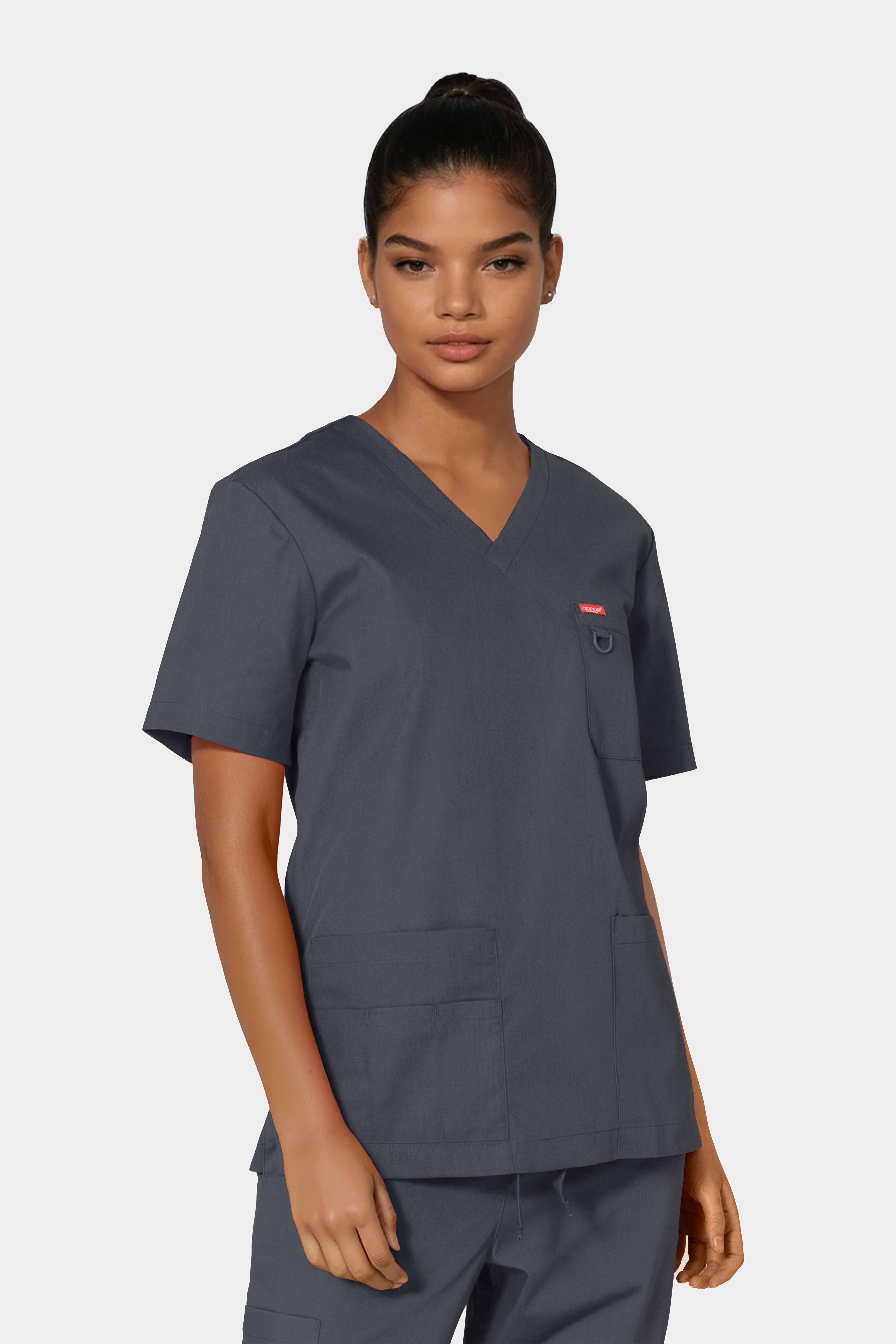 Orange Standard Balboa Scrub Top - Charcoal