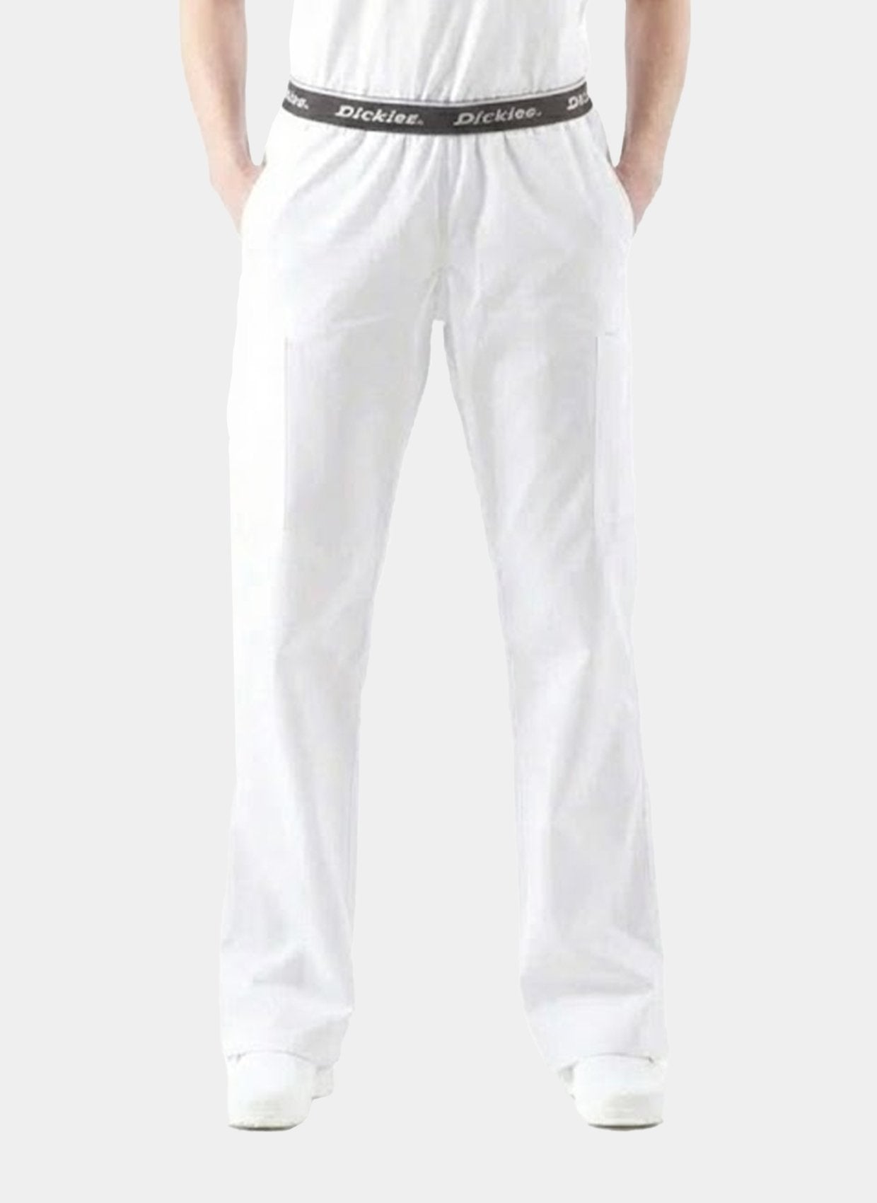 unisex scrub trousers dickies boot cut white 1
