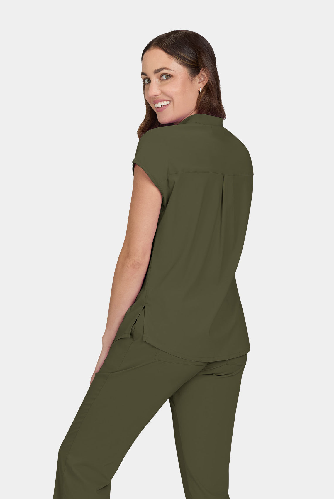 Koi Basics Ari Scrub Top - Olive - Back