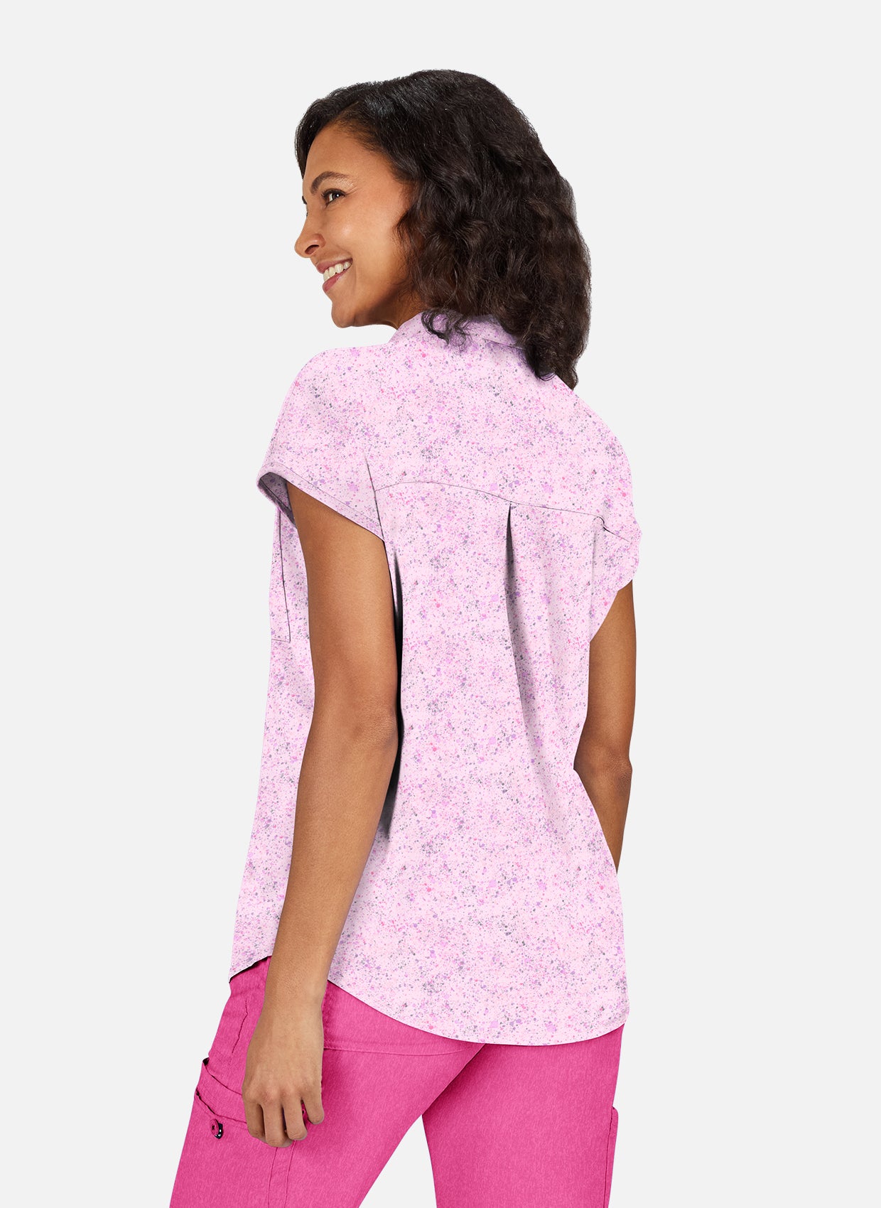 Koi Basics Ari Scrub Top - Splatt Soft Pink