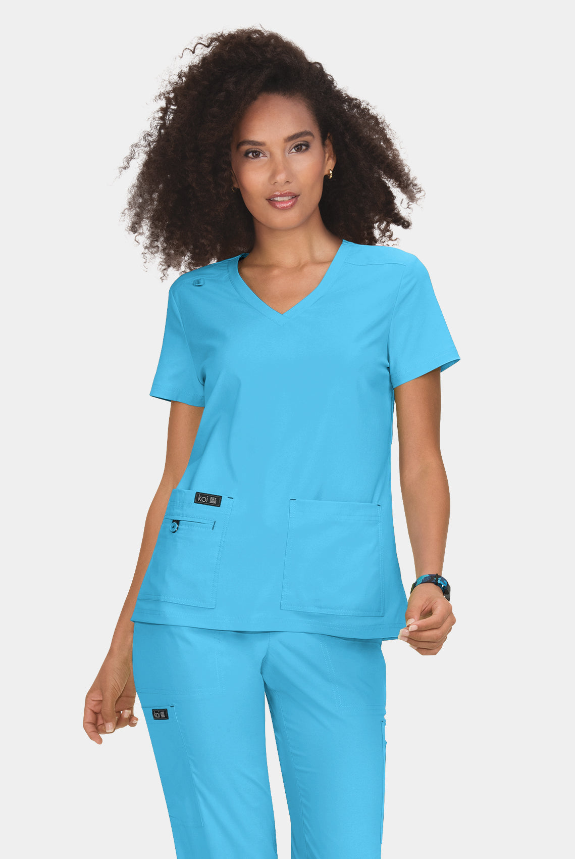 Koi Basics Becca Scrub Top - Electric Blue
