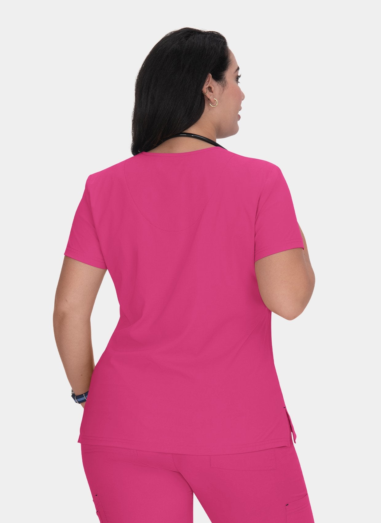 Koi Basics Becca Scrub Top - Flamingo - Back