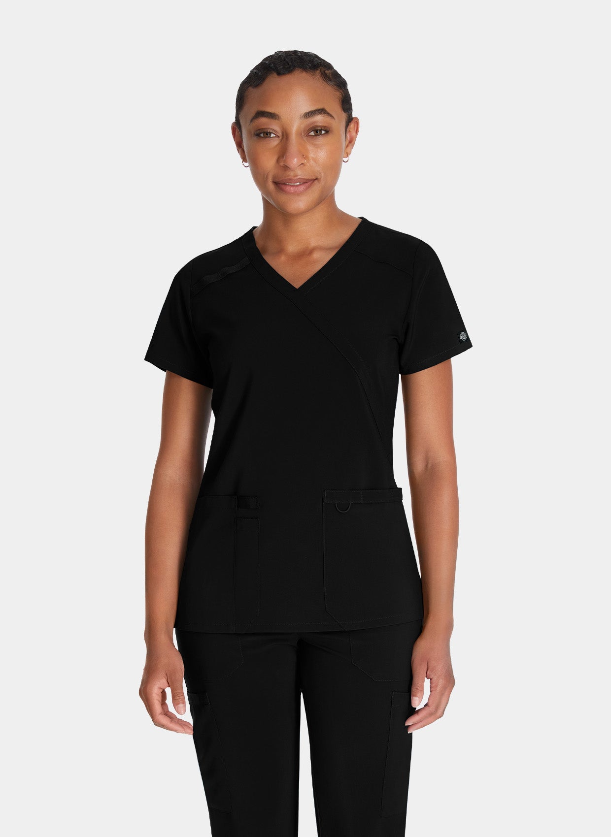 Dickies EDS Essentials Women's Mock Wrap Scrub Top DKE625 - Black