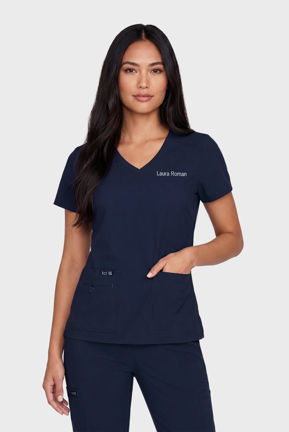 Koi Basics Becca Scrub Top - Navy
