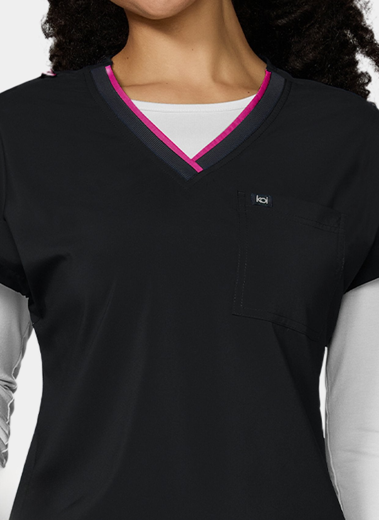 Womens Scrub Top Koi Basics McKenna - Black
