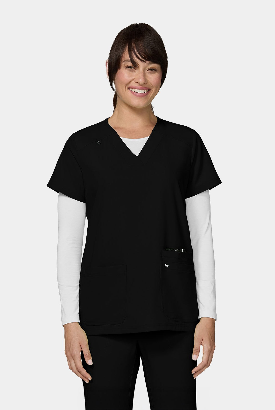 Koi Next Gen Hustle And Heart Scrub Top- black