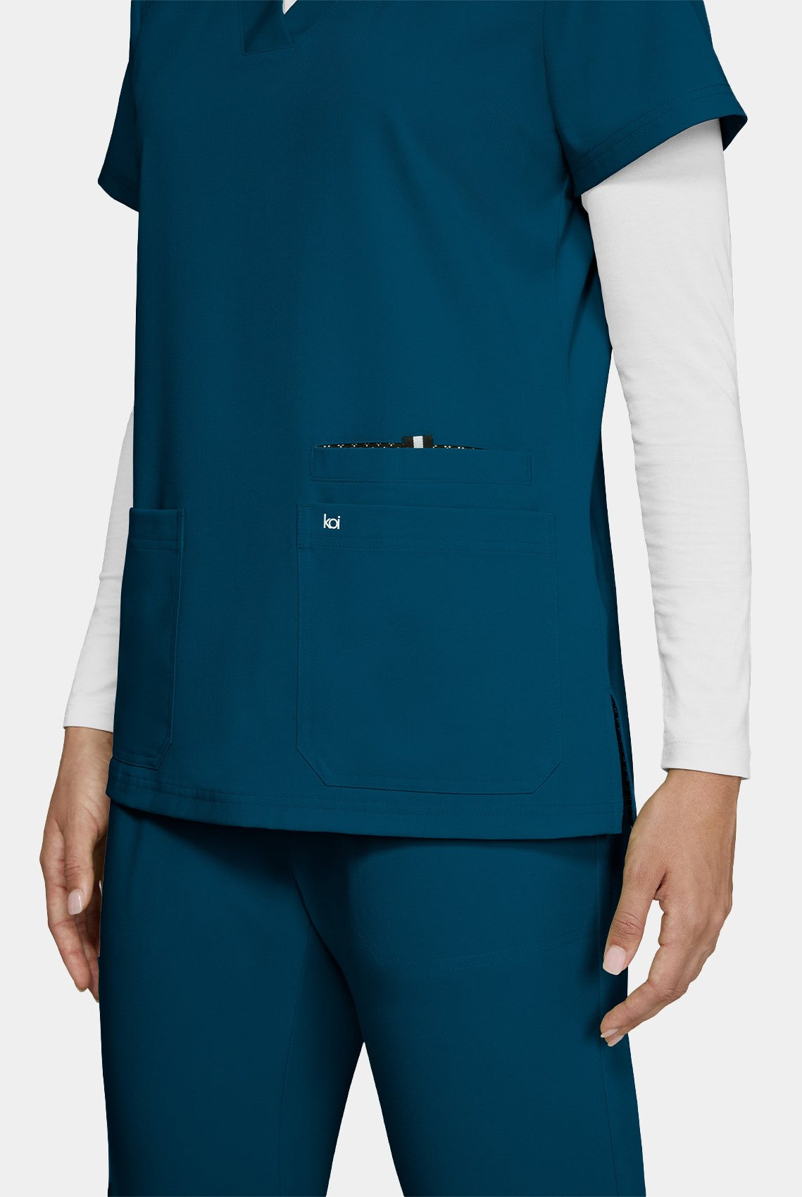 Koi Next Gen Hustle And Heart Scrub Top- Caribbean