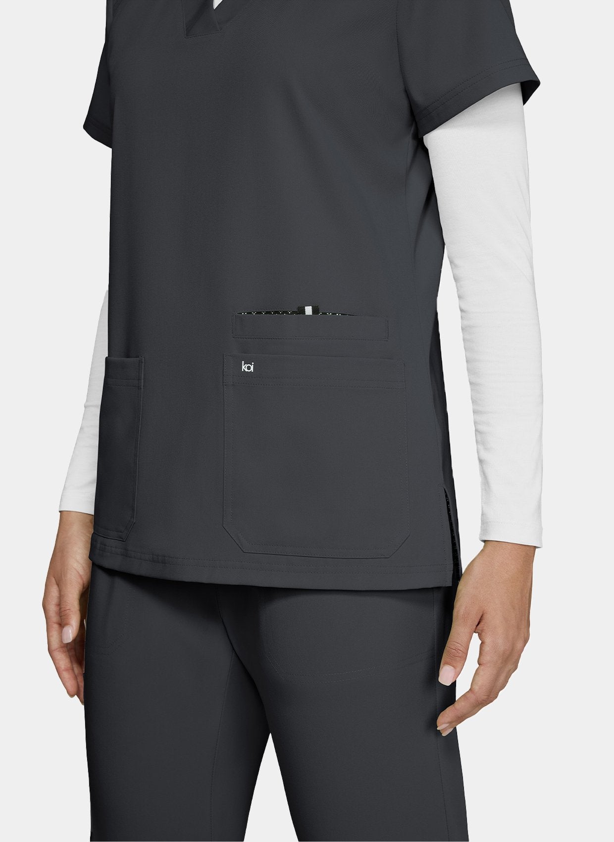 Koi Next Gen Hustle And Heart Scrub Top-Charcoal