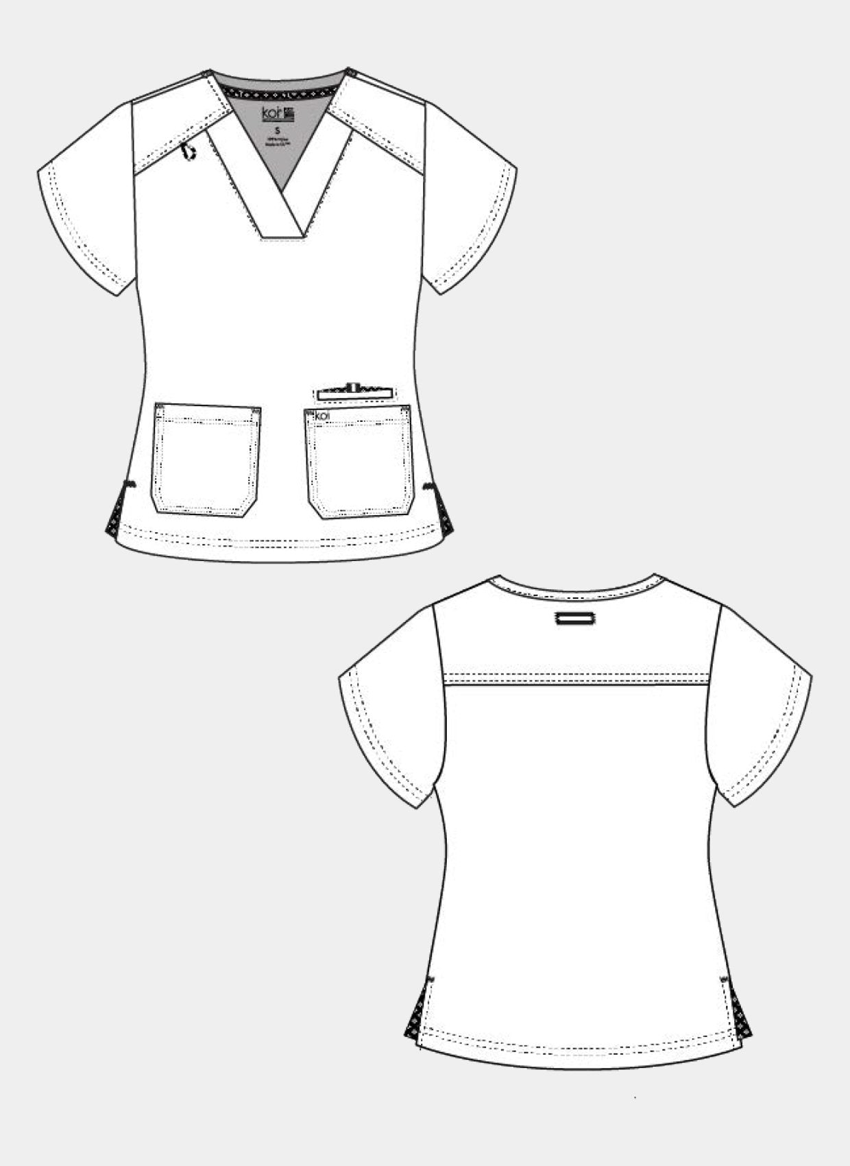 womens scrub top koi next gen hustle and heart sketch