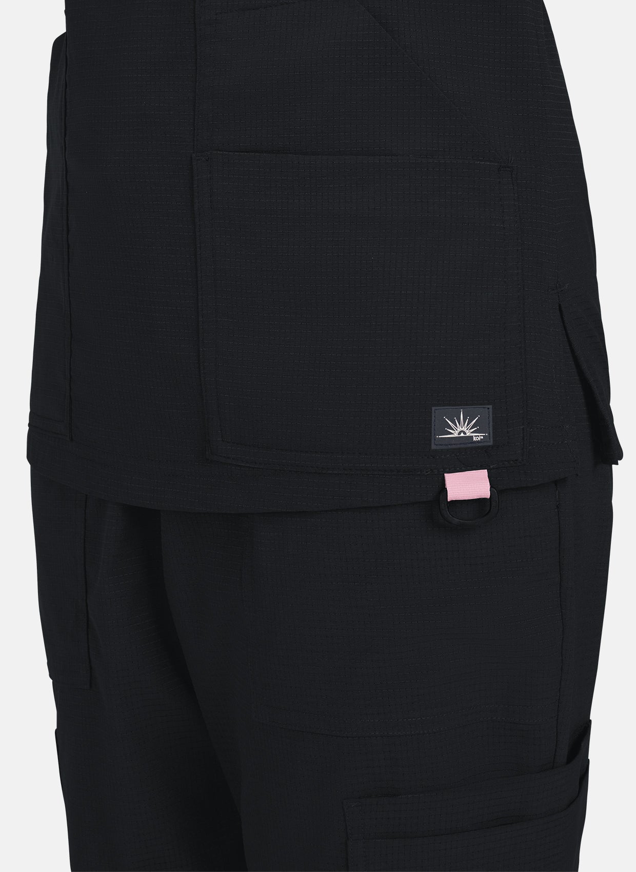 Koi Solis Sari Scrub Top - Black