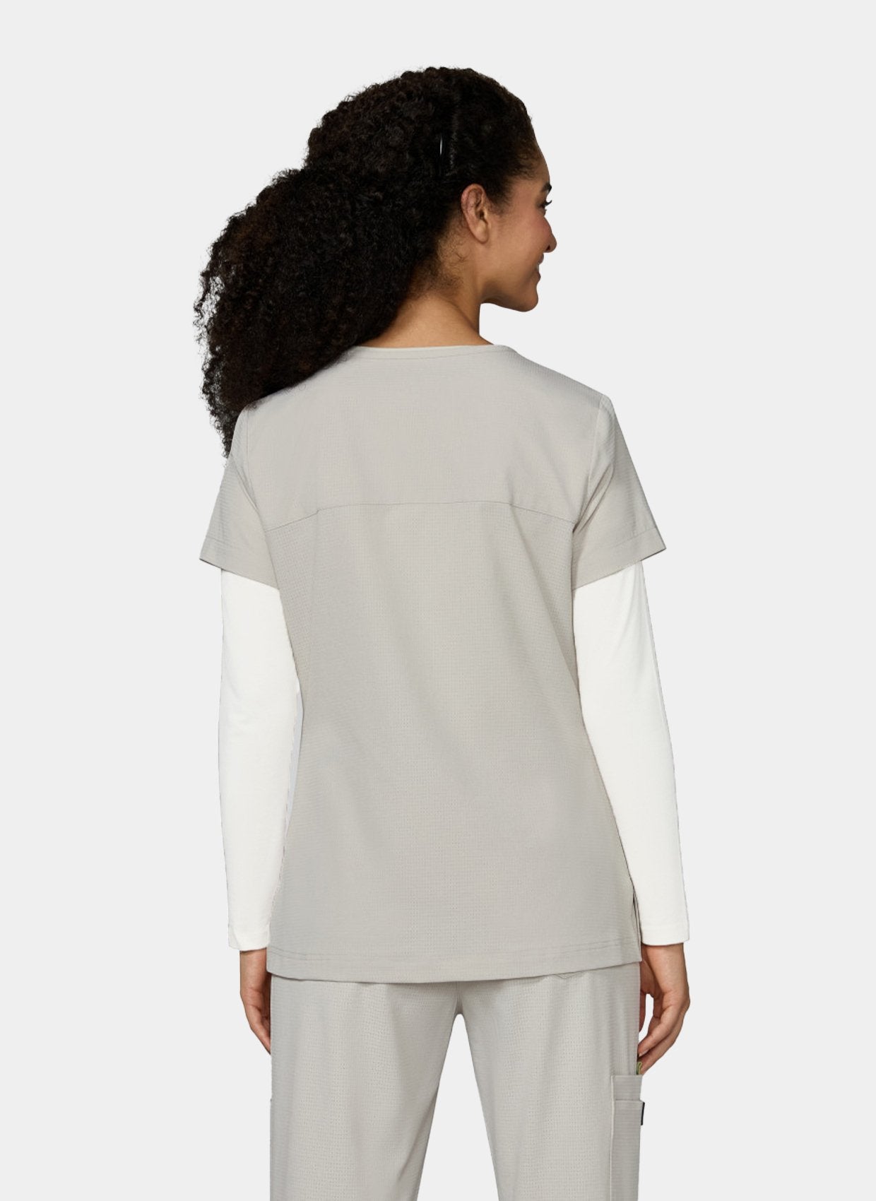 Womens Scrub Top Koi Solis Sari - Bone