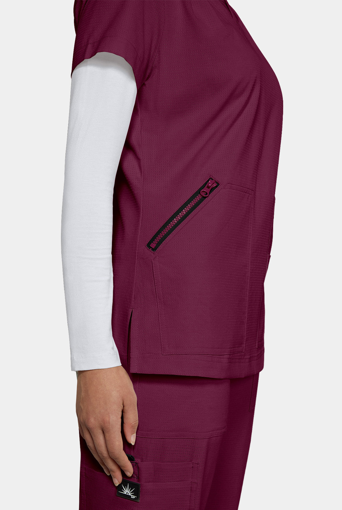 womens scrub top koi solis sari wine