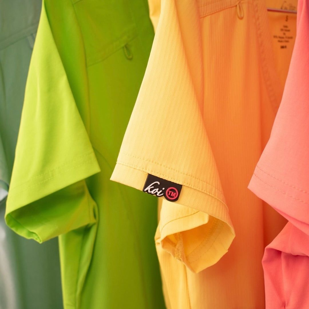 Vibrant coloured scrubs