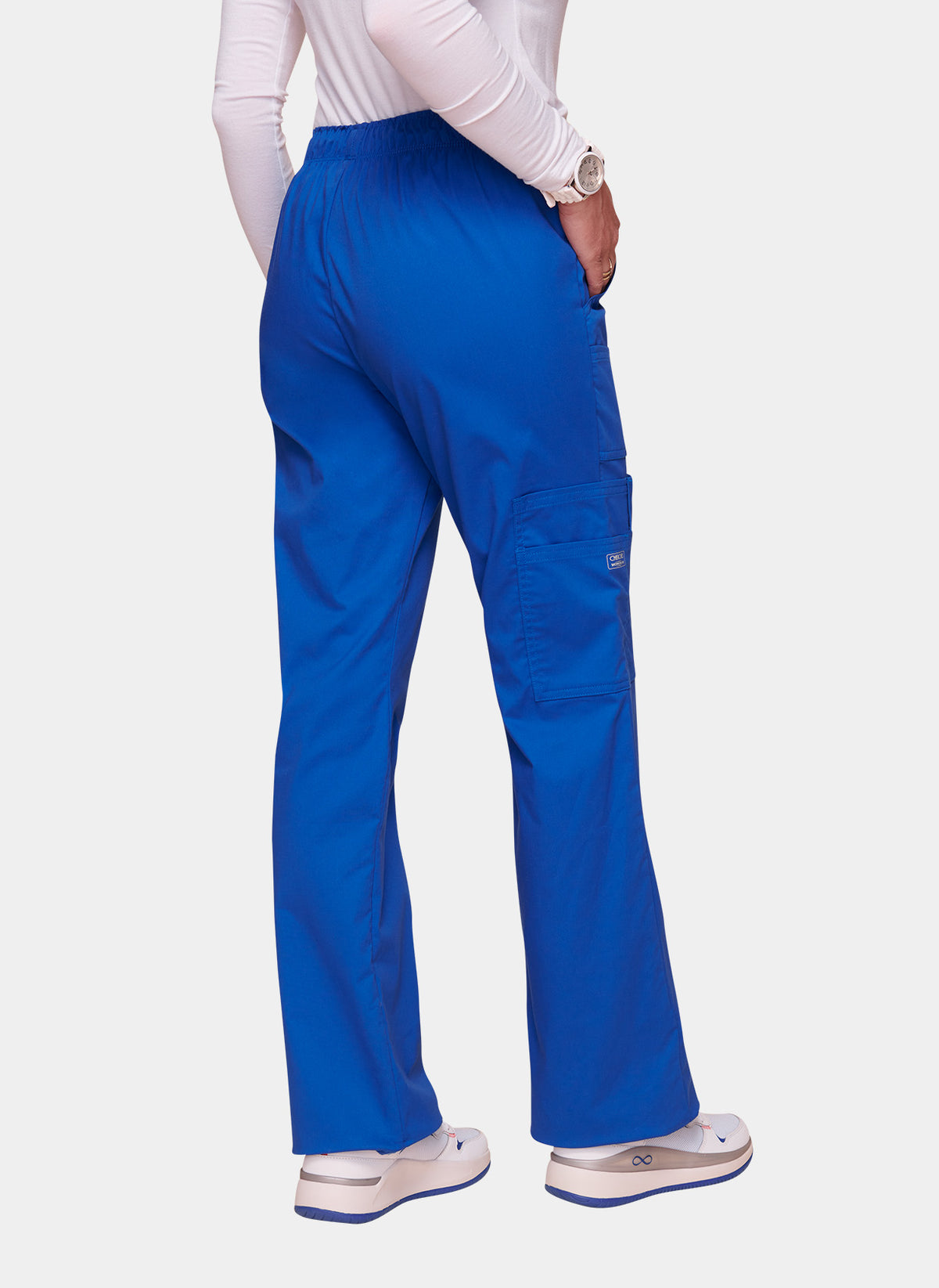 Cherokee Women's Core Stretch Mid Rise Pull-On Cargo Scrub Trousers ...