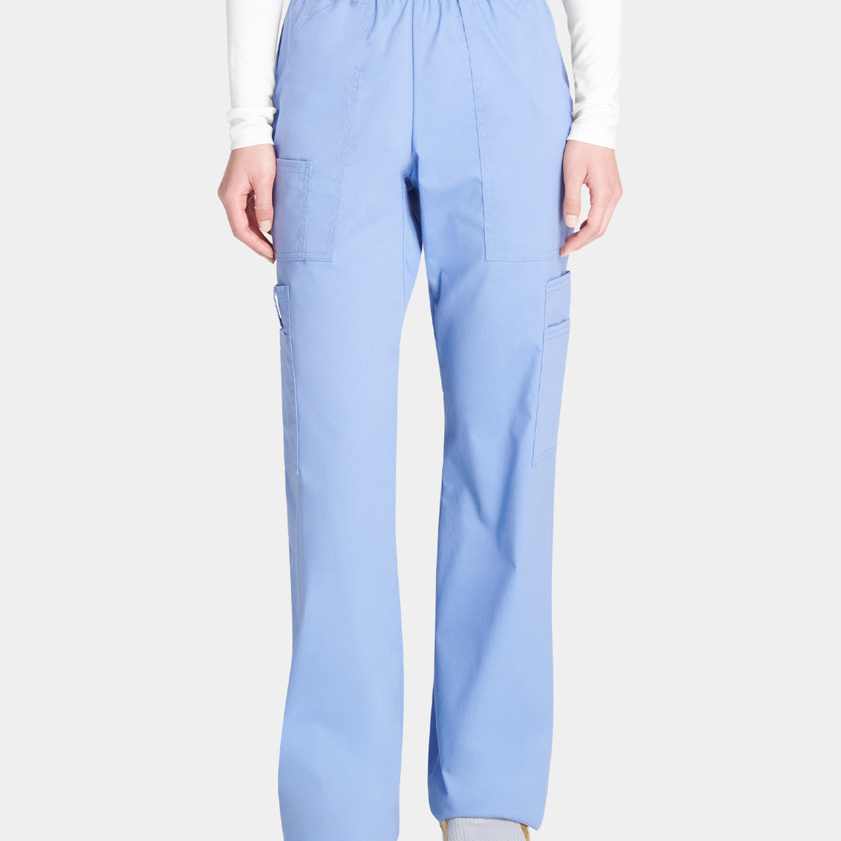 Cherokee Women's Core Stretch Mid Rise Pull-On Cargo Scrub Trousers ...