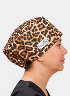 Long hair leopard scrub hat