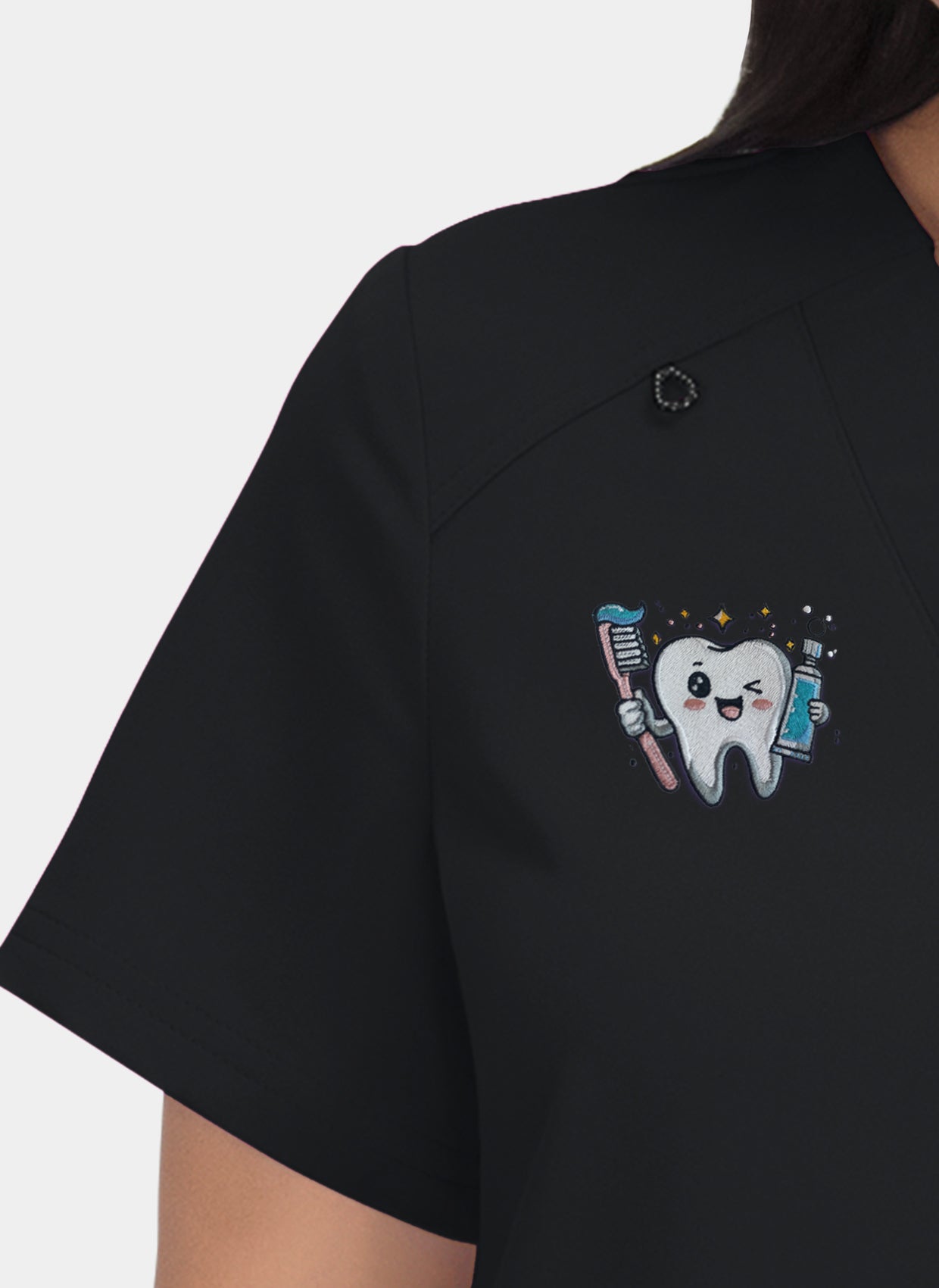 Hustle Heart Black-embroidery-close-up