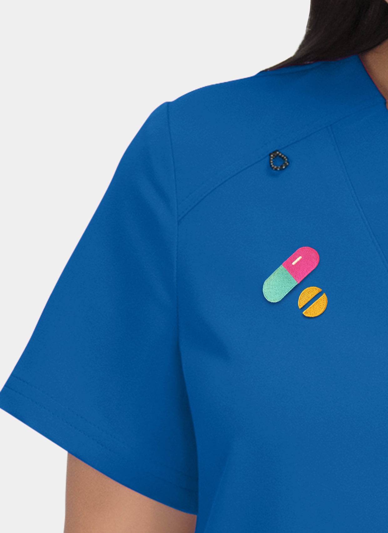 Hustle Heart Royal-embroidery-close-up