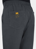 Men's Koi Solis scrub trousers charcoal closeup