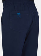 Men's Koi Solis Navy scrub trousers closeup