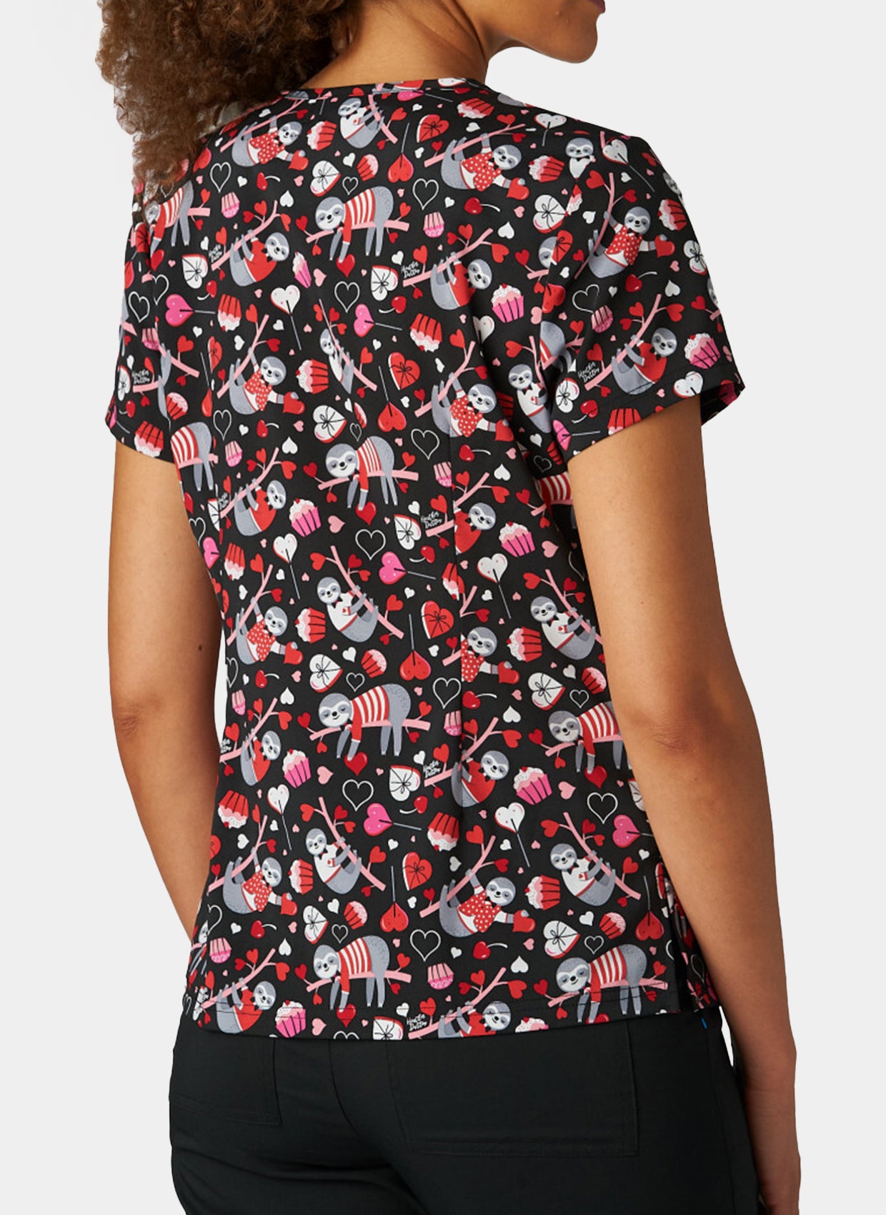 Koi Basics Leslie Scrub Top Slothy Kind of Love Back